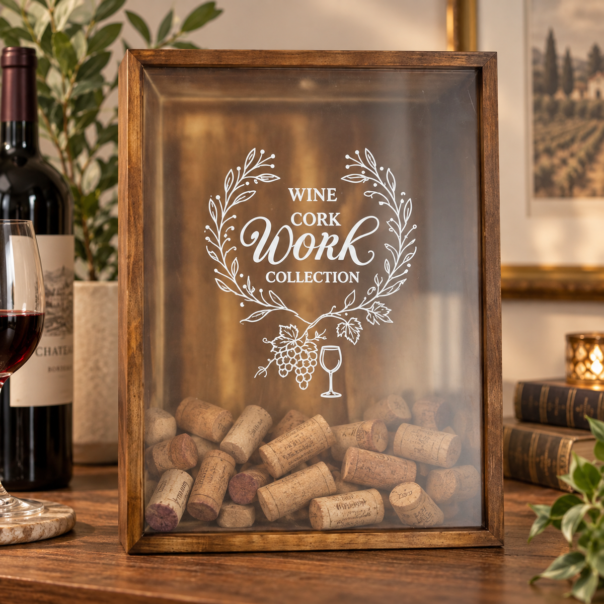 Marco Porta Corchos de Vino de Pared, Colección Decorativa