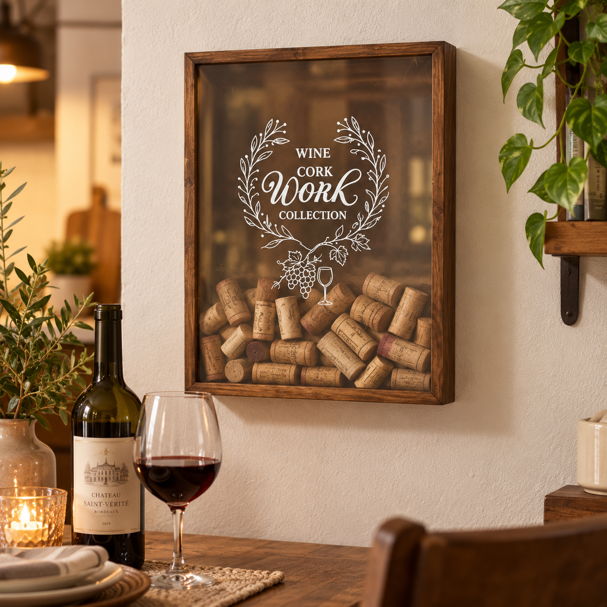 Marco Porta Corchos de Vino de Pared, Colección Decorativa