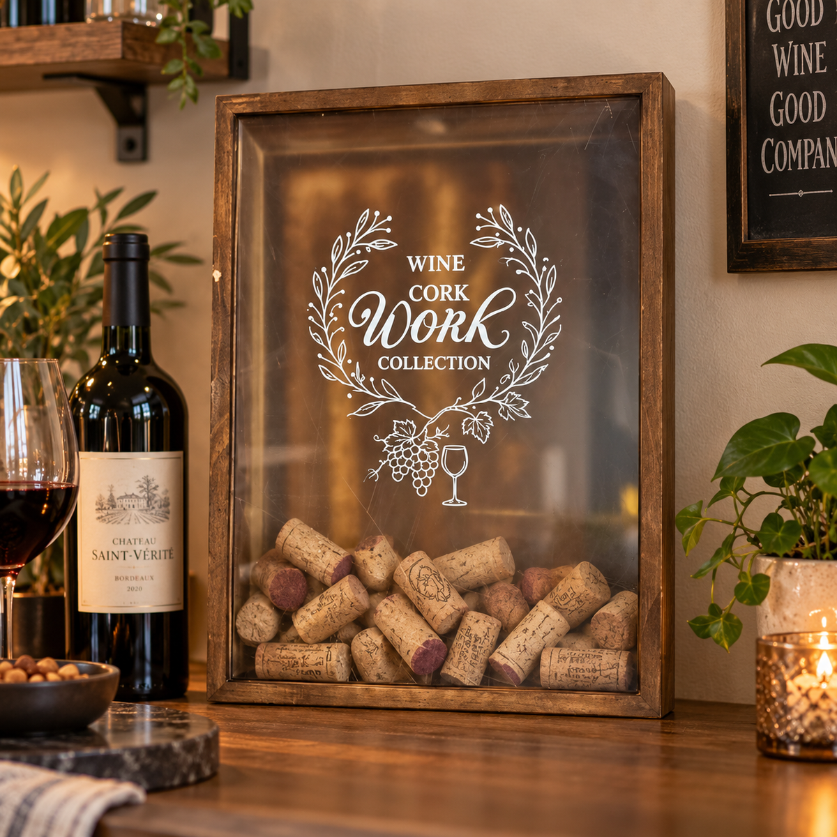 Marco Porta Corchos de Vino de Pared, Colección Decorativa