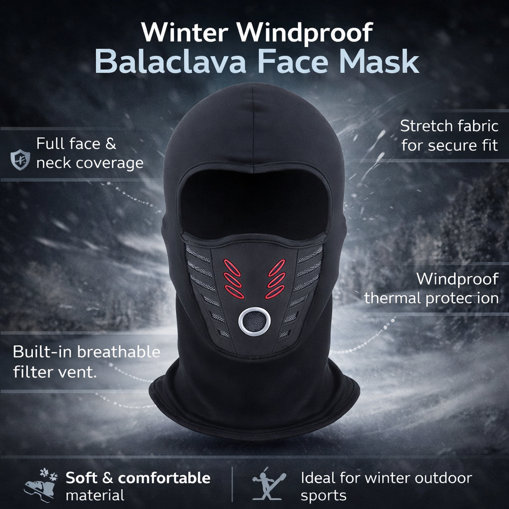 Braga de Cuello Balaclava Térmica Cortaviento para Invierno