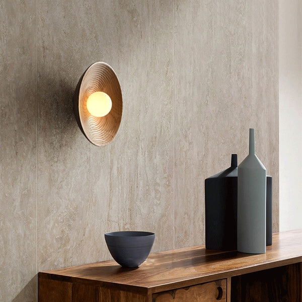 Aplique de Pared LED Rústico de Madera Artesanal Natural