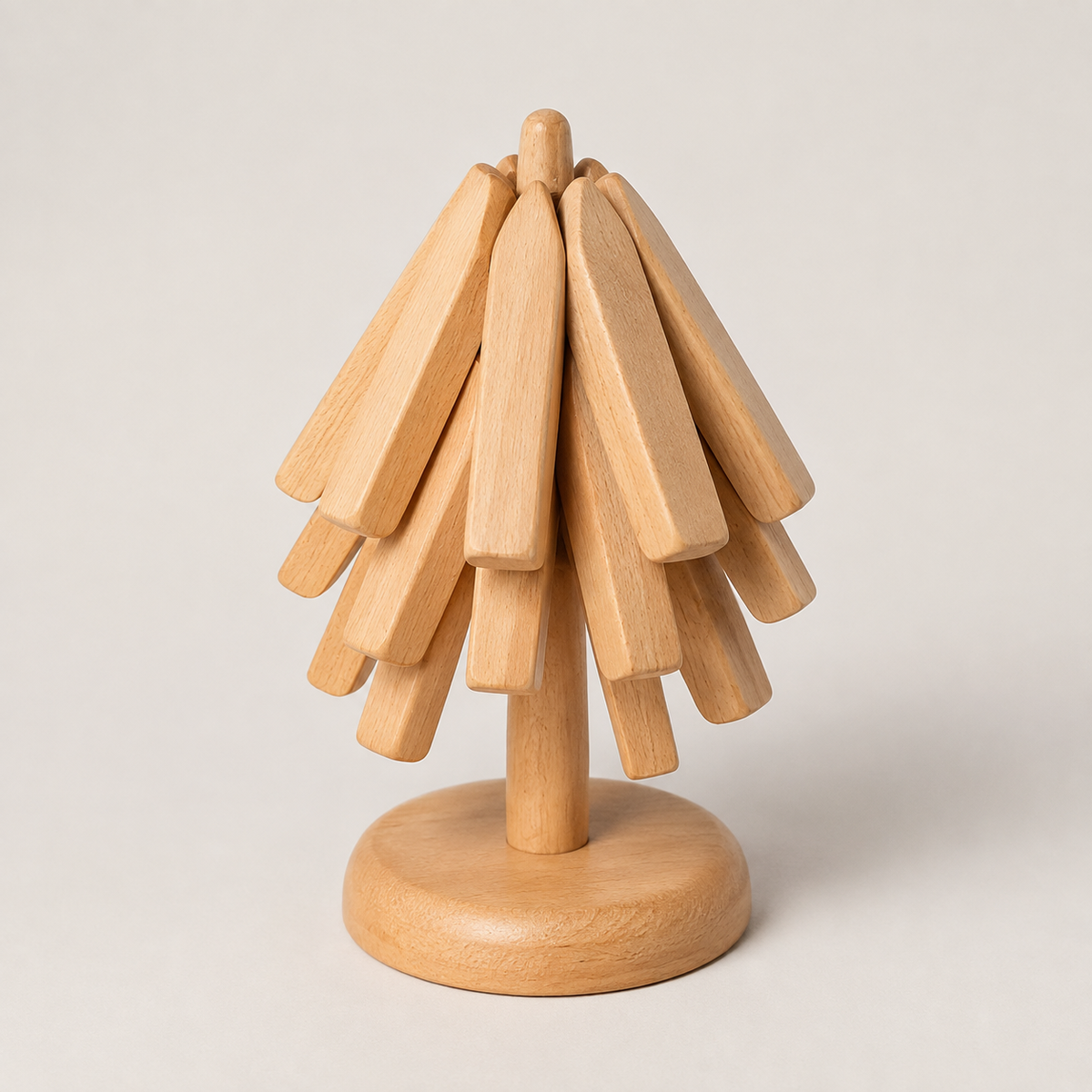 Salvamanteles Plegable de Madera de Nogal o Haya Decorativo