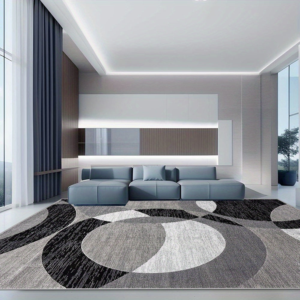 Alfombra Geométrica Orbit Weave de Terciopelo Antideslizante