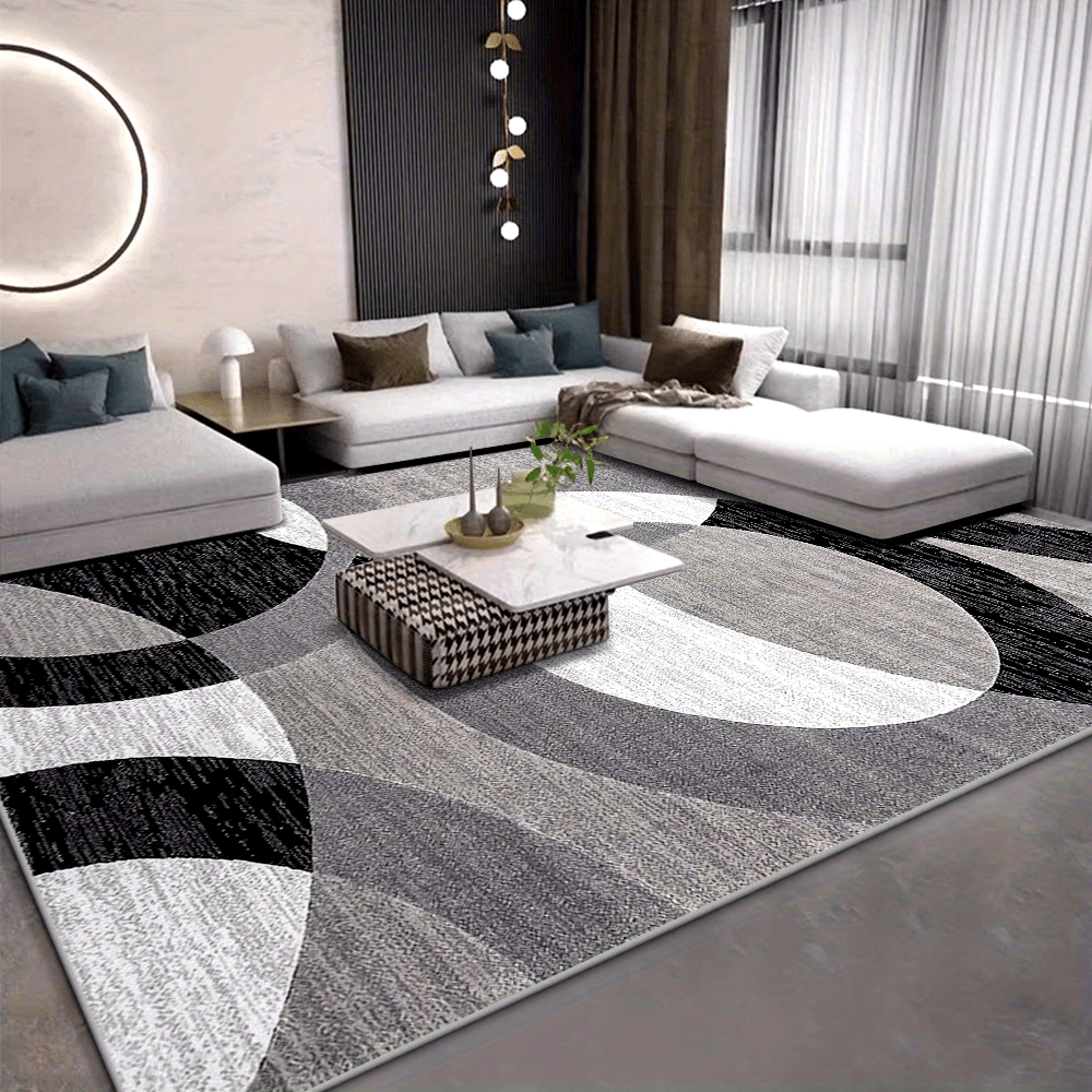 Alfombra Geométrica Orbit Weave de Terciopelo Antideslizante