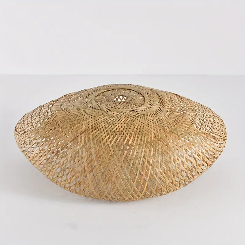 Pantalla Colgante BambooBoho de Ratán Tejida a Mano 60 cm