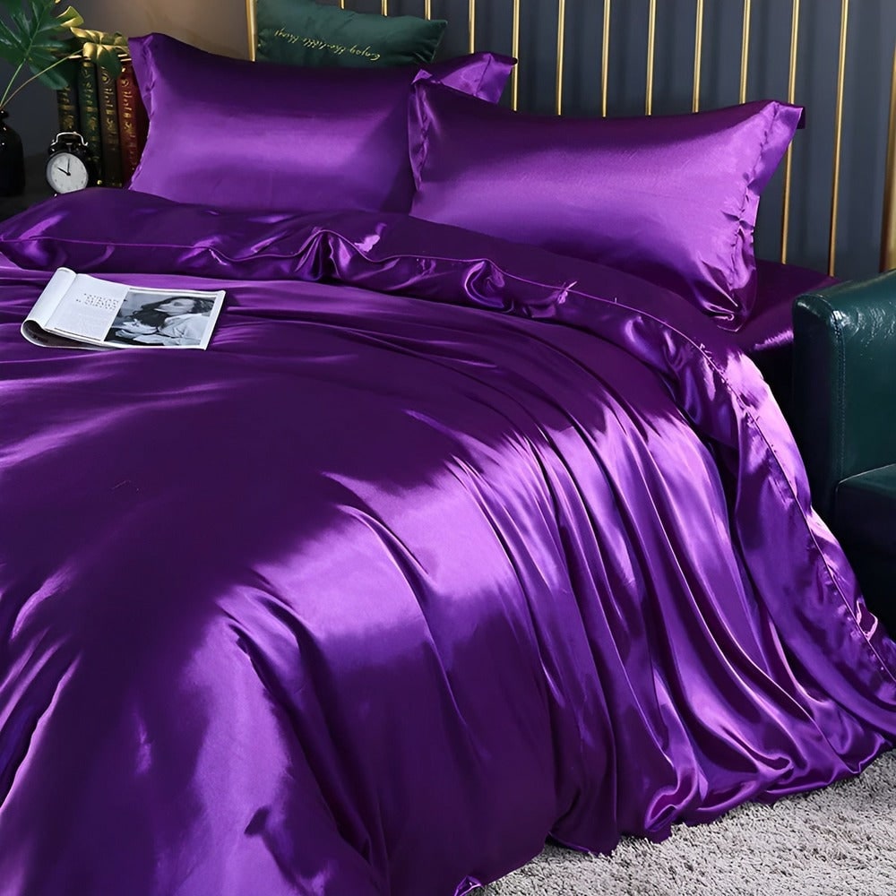 Juego de Funda Nórdica Tacto Seda con 2 Fundas de Almohada
