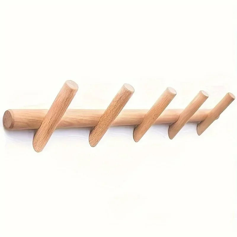 Maeve Colgador de Pared de Roble Macizo con Clavijas