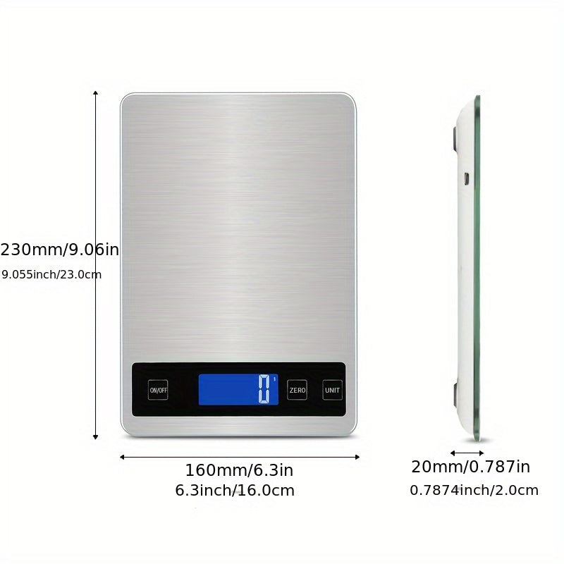 Báscula de Cocina Digital de 15 kg Recargable por USB