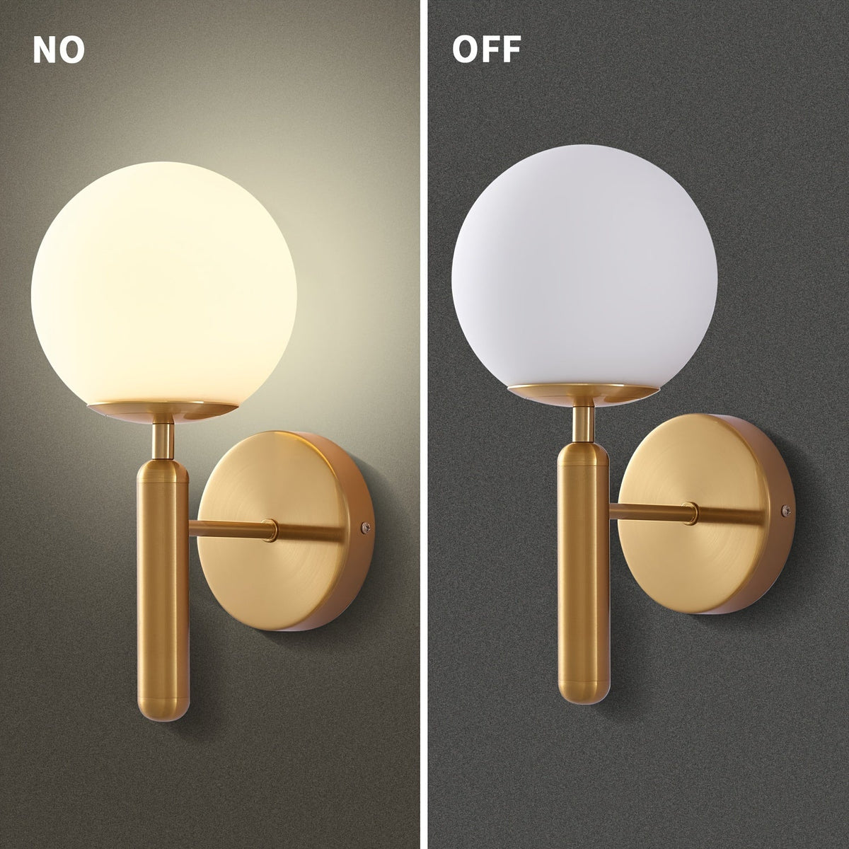 Aplique de Pared Moderno con Globo de Vidrio y Metal Pulido