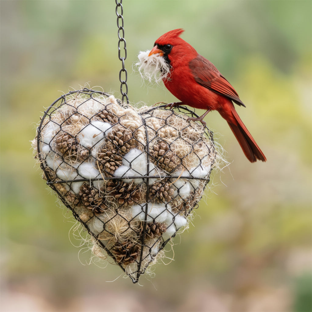 Material para Nidos de Pájaros Natural en Forma de Corazón