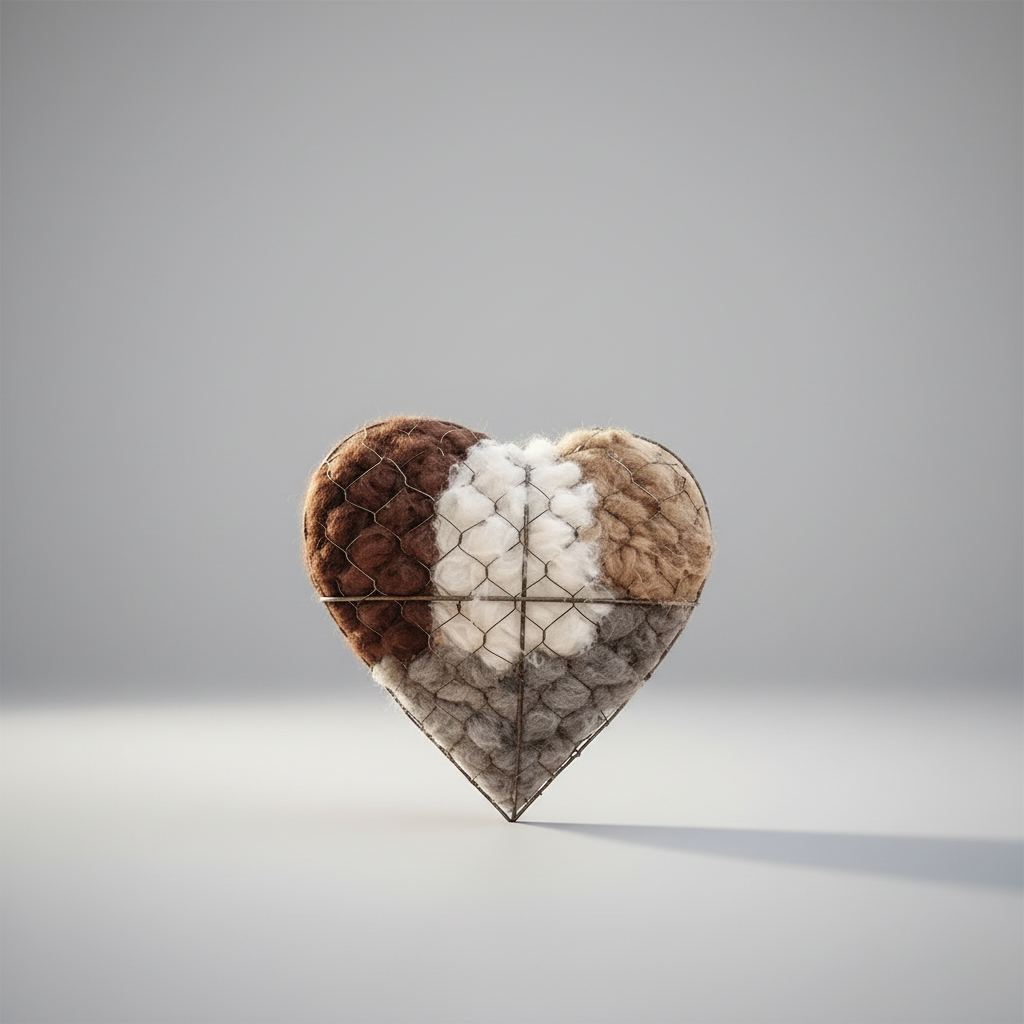 Material para Nidos de Pájaros Natural en Forma de Corazón