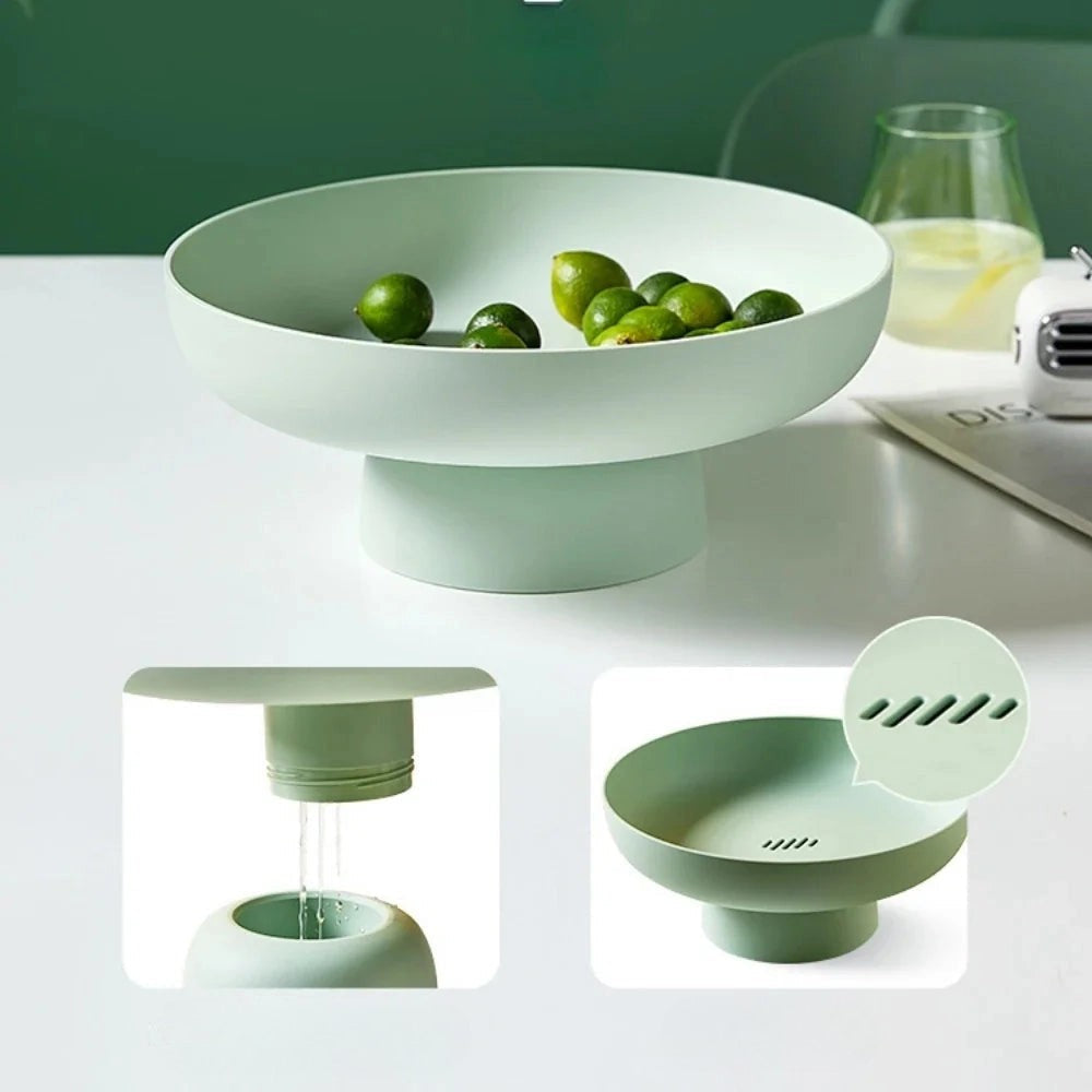 Frutero de Cerámica con Peana Decorativo para Mesa y Cocina