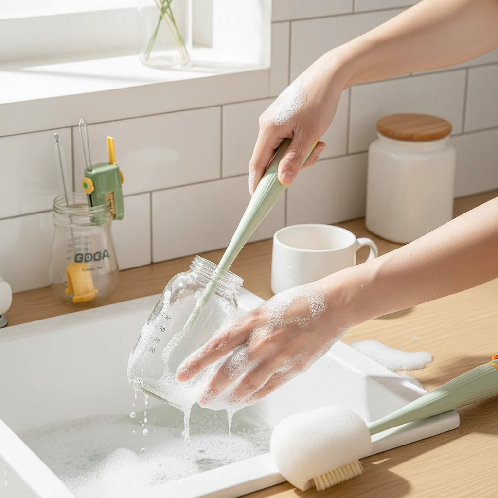 Cepillo Limpiabotellas 5 en 1 para Vasos, Tazas y Pajitas