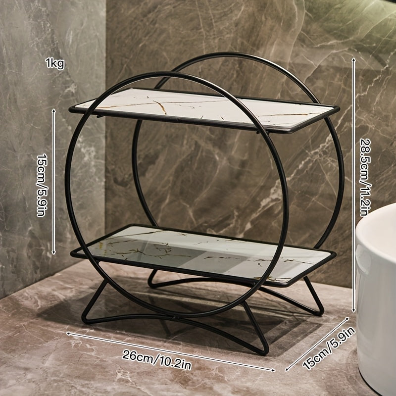 Organizador de Baño de 2 Niveles con Orejas de Gato Metálico