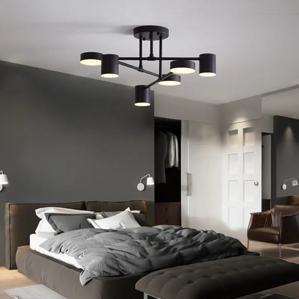 Plafón de Techo Geométrico Moderno LED Blanco, Negro u Oro