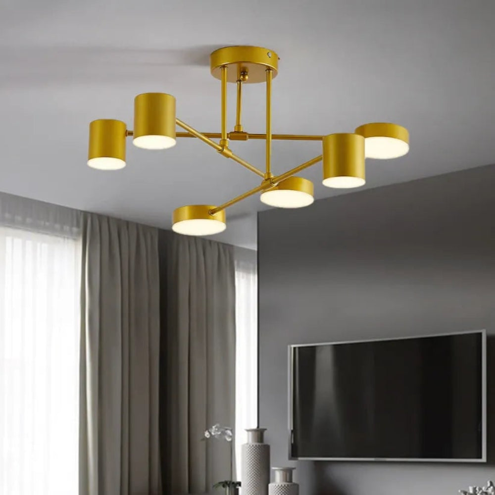 Plafón de Techo Geométrico Moderno LED Blanco, Negro u Oro