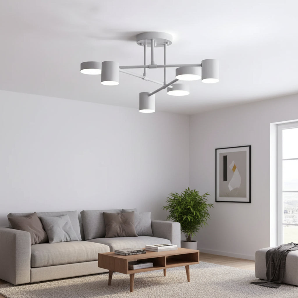 Plafón de Techo Geométrico Moderno LED Blanco, Negro u Oro