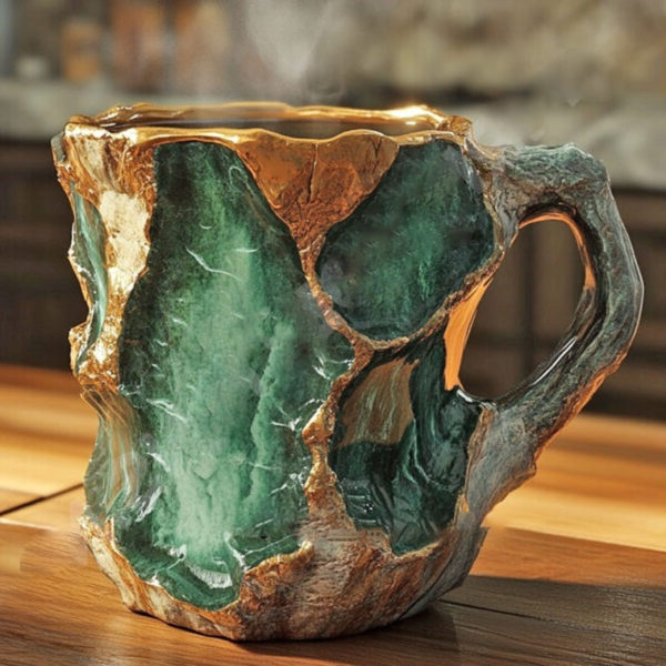 Taza Geoda de Colores para Café y Té, Diseño Mineral Único