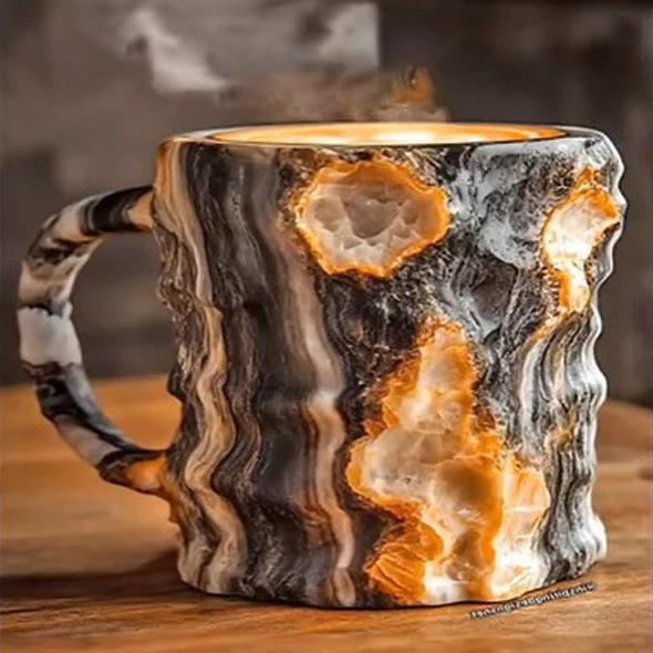 Taza Geoda de Colores para Café y Té, Diseño Mineral Único