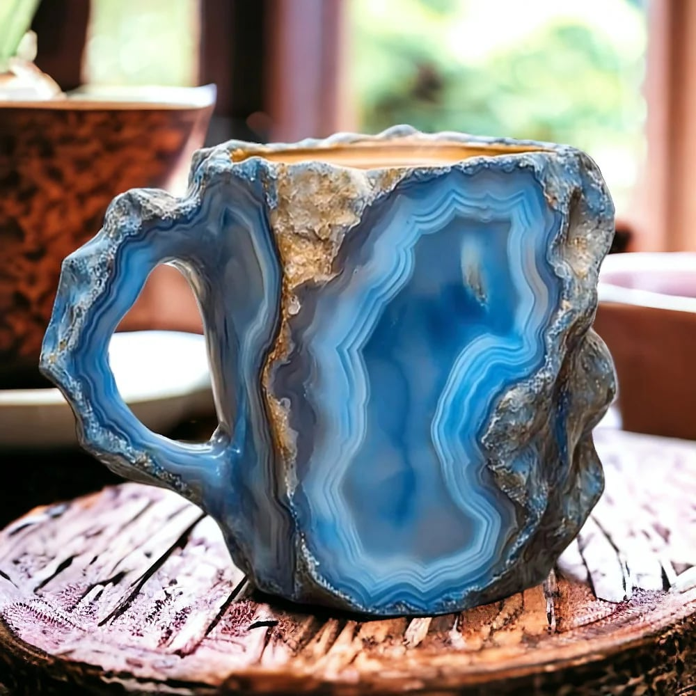 Taza Geoda de Colores para Café y Té, Diseño Mineral Único
