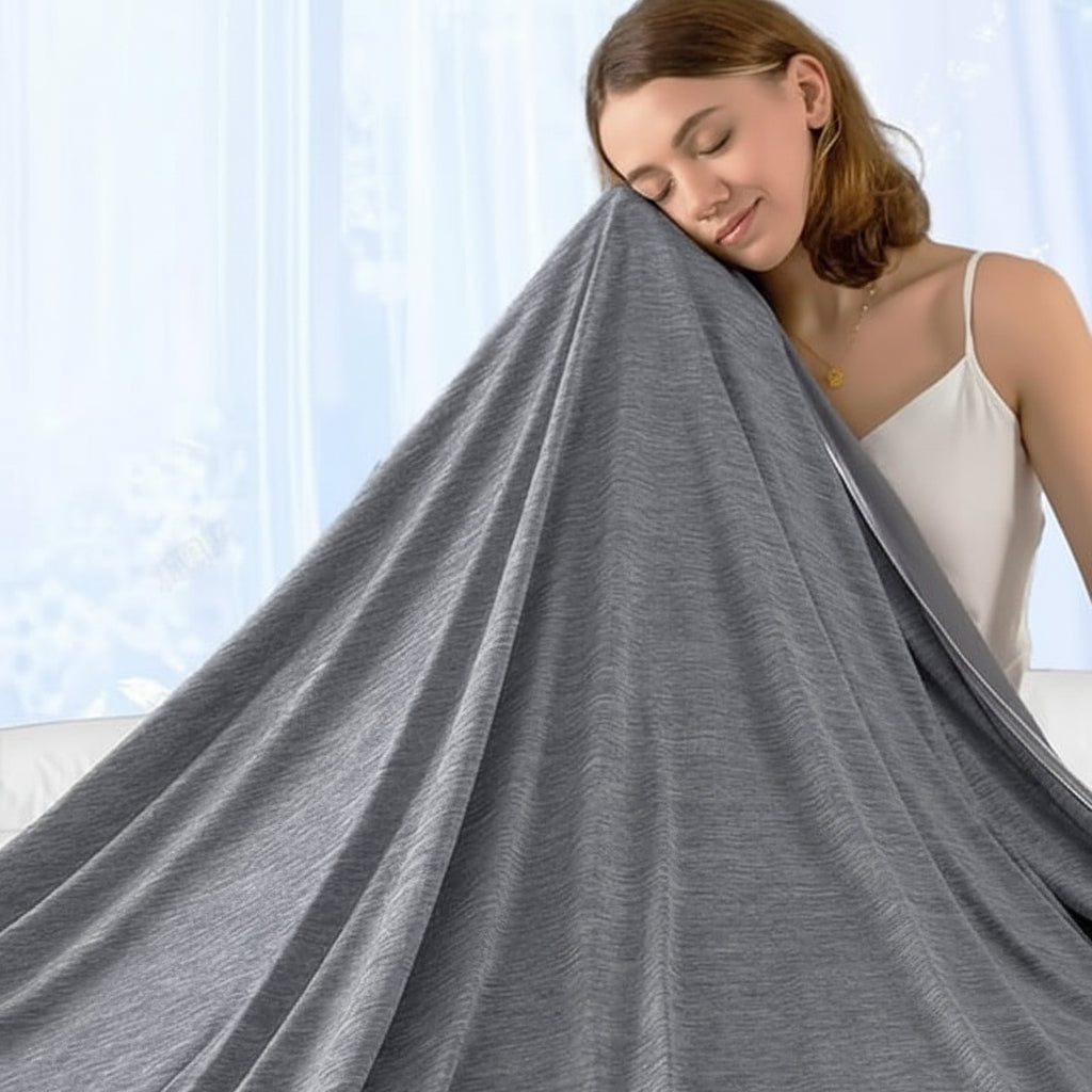Manta Refrescante de Verano para Dormir Ligera, Azul o Gris