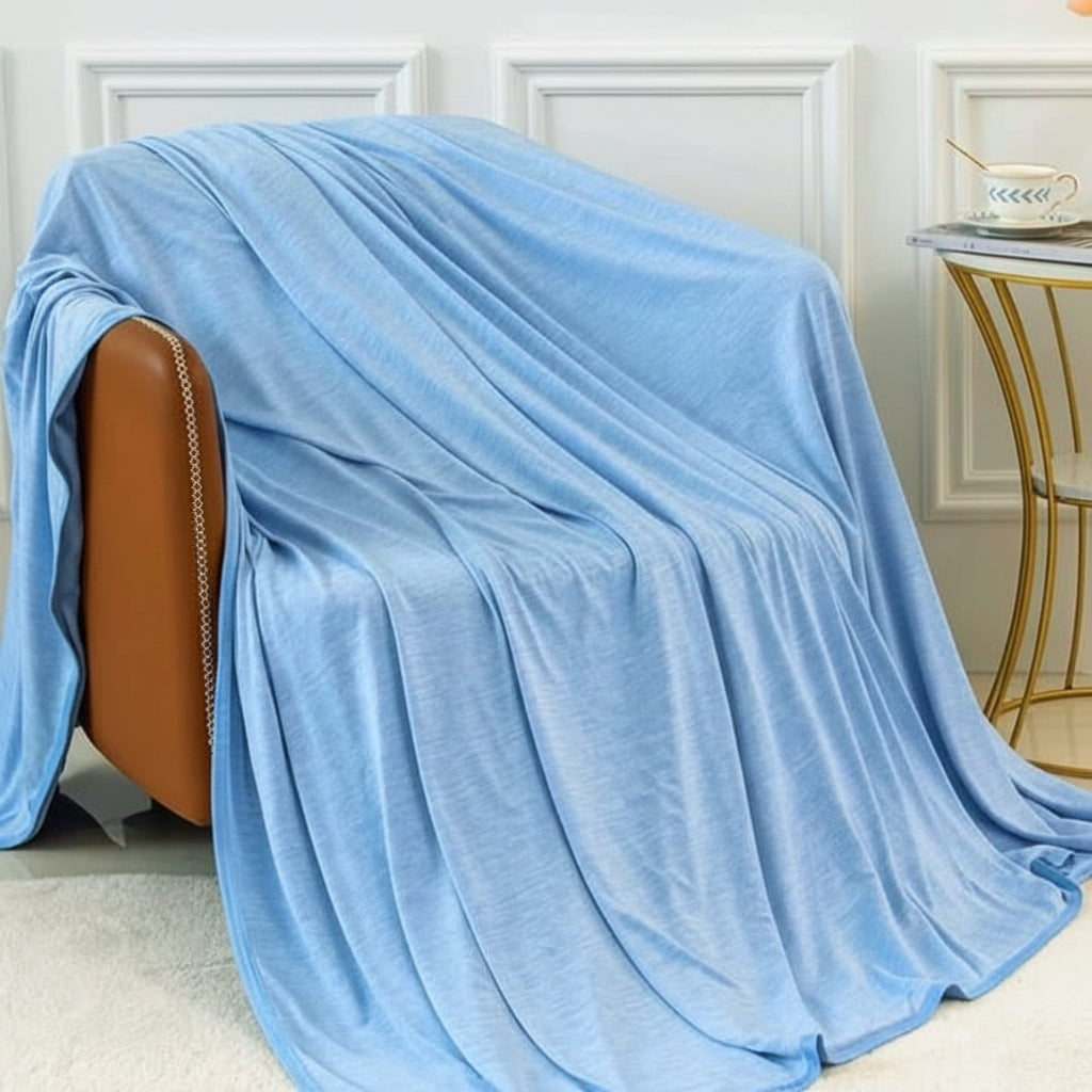 Manta Refrescante de Verano para Dormir Ligera, Azul o Gris