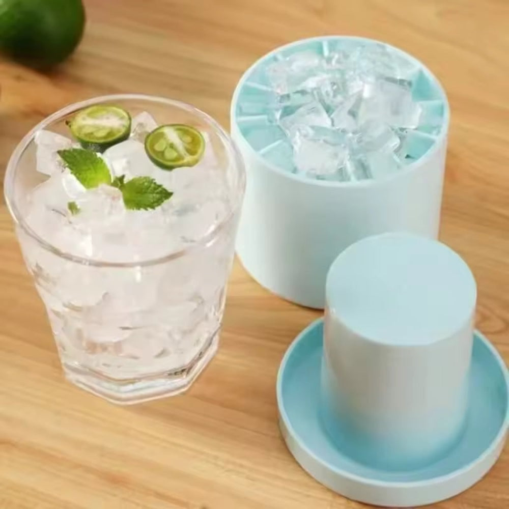 Cubitera de Silicona Apilable con Tapa, Moldes de Hielo