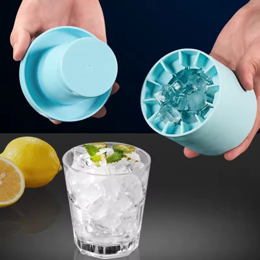 Cubitera de Silicona Apilable con Tapa, Moldes de Hielo