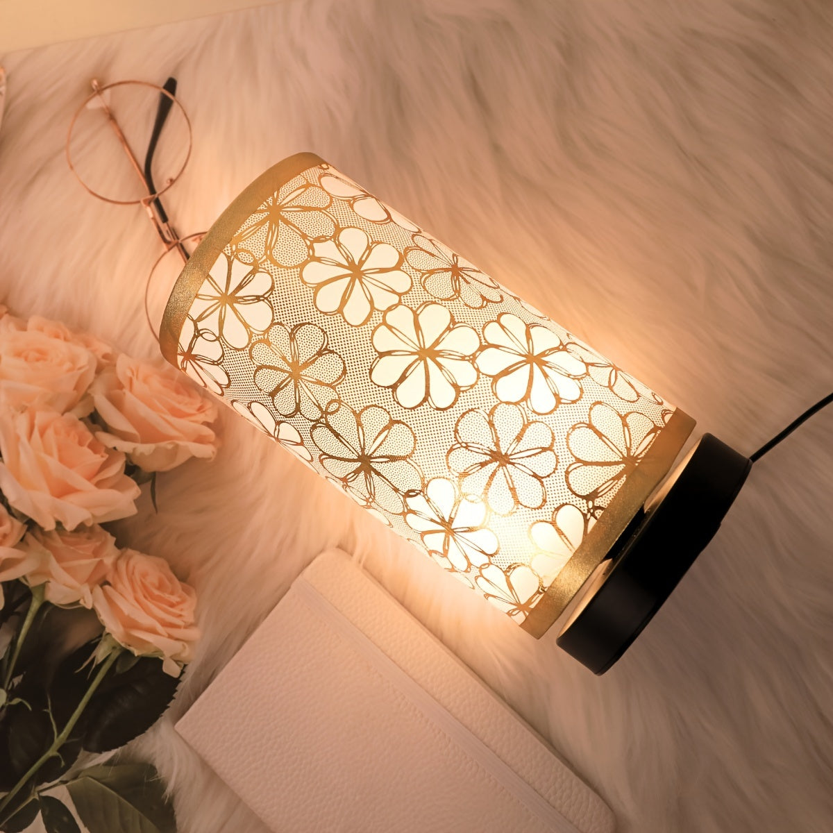 Lámpara de Mesa USB Floral Nórdica con Pantalla de Girasol