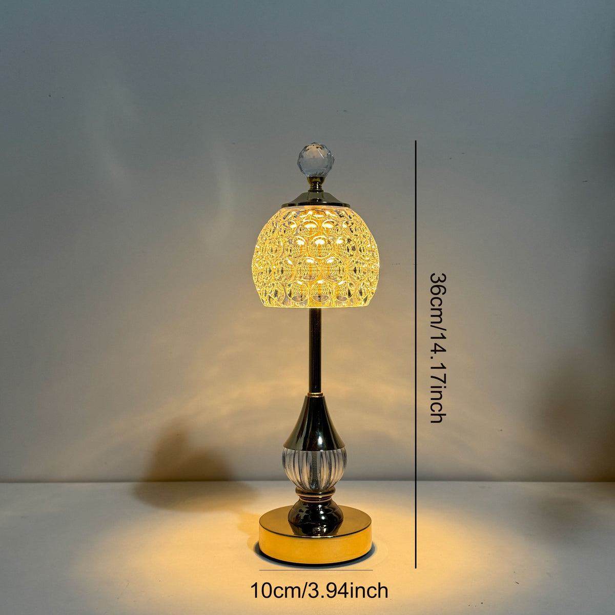 Lámpara de Mesa Crystal Touch LED Recargable Táctil Art Decó