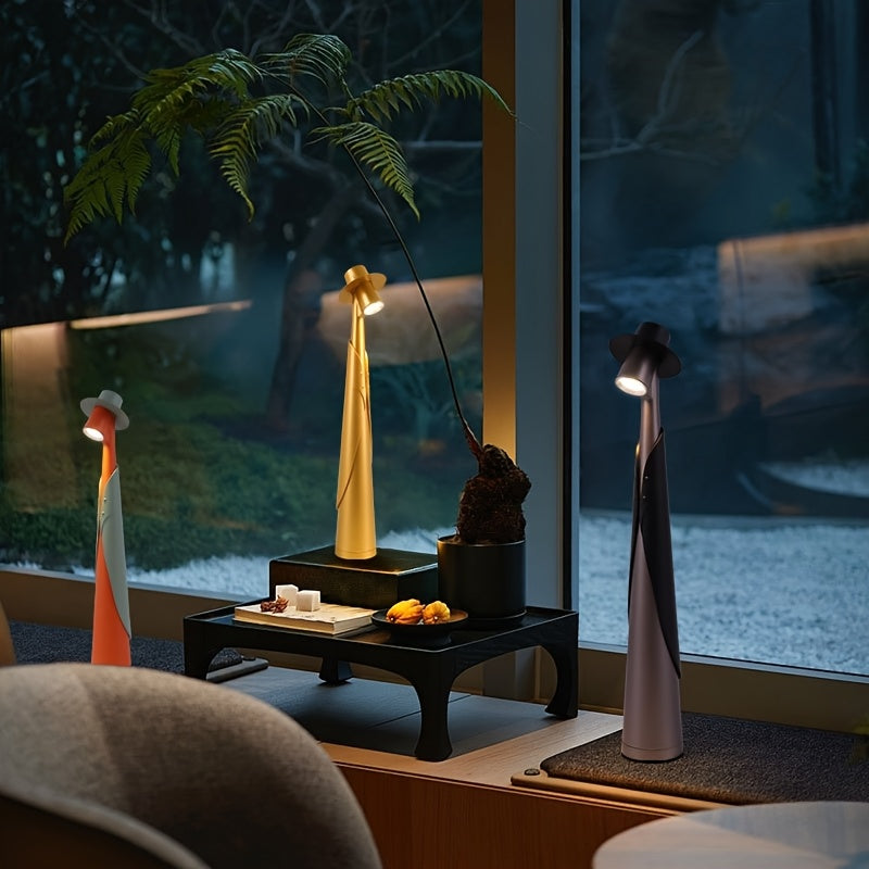 Lámpara LED Figura con Sombrero Recargable Táctil Creativa