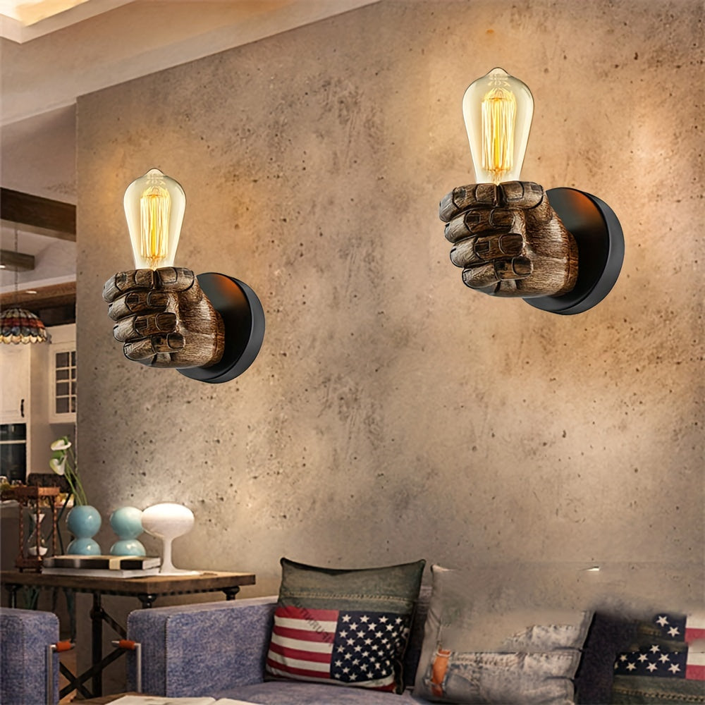 Lámpara de Pared con Forma de Mano de Resina Industrial