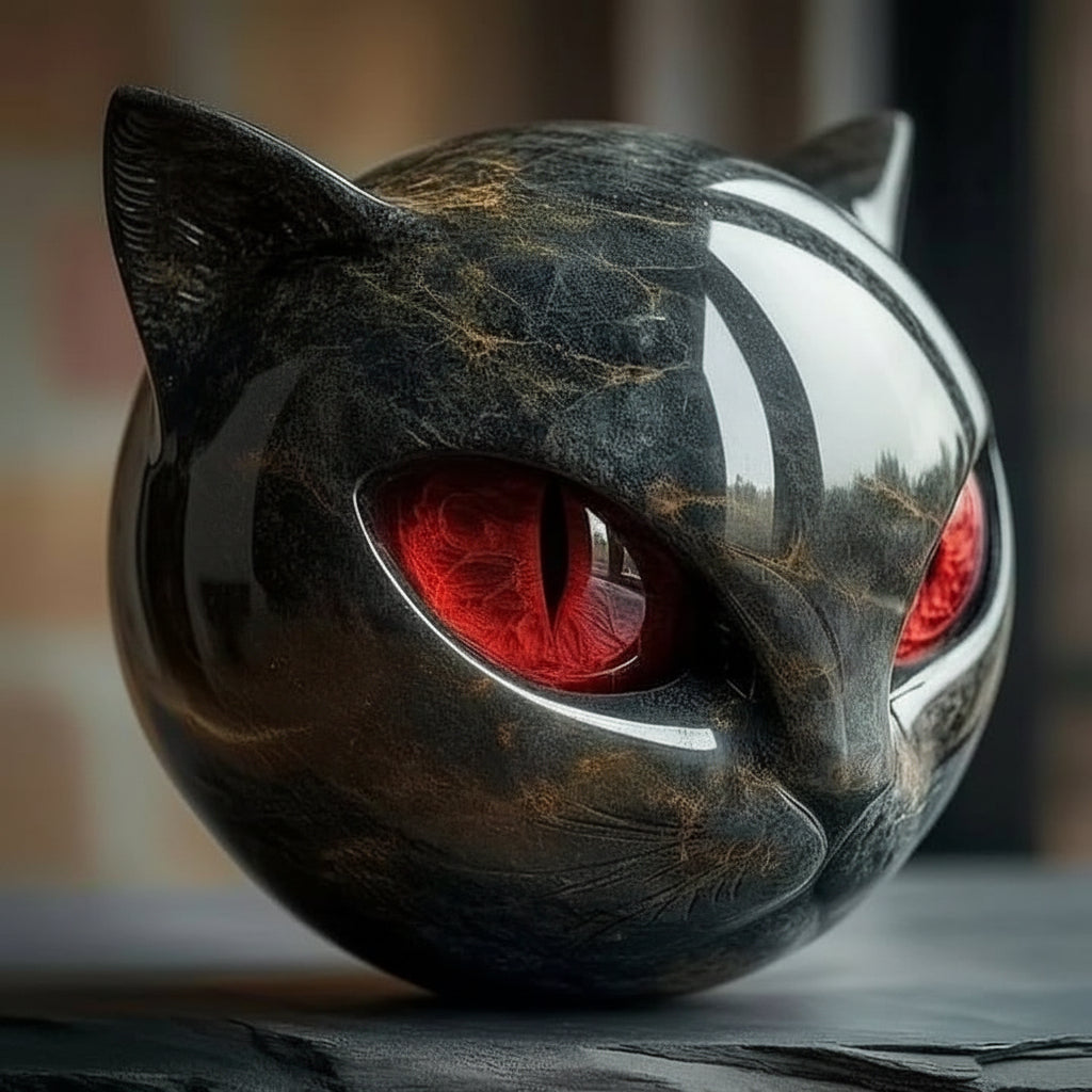 Escultura Decorativa de Cabeza de Gato Brillante, 5 Colores