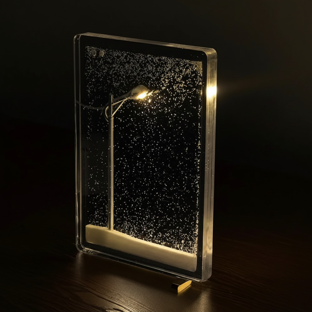 Lámpara Decorativa con Efecto Nevada, Luz Mágica de Invierno