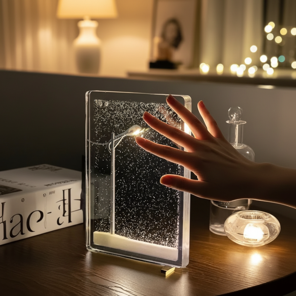 Lámpara Decorativa con Efecto Nevada, Luz Mágica de Invierno