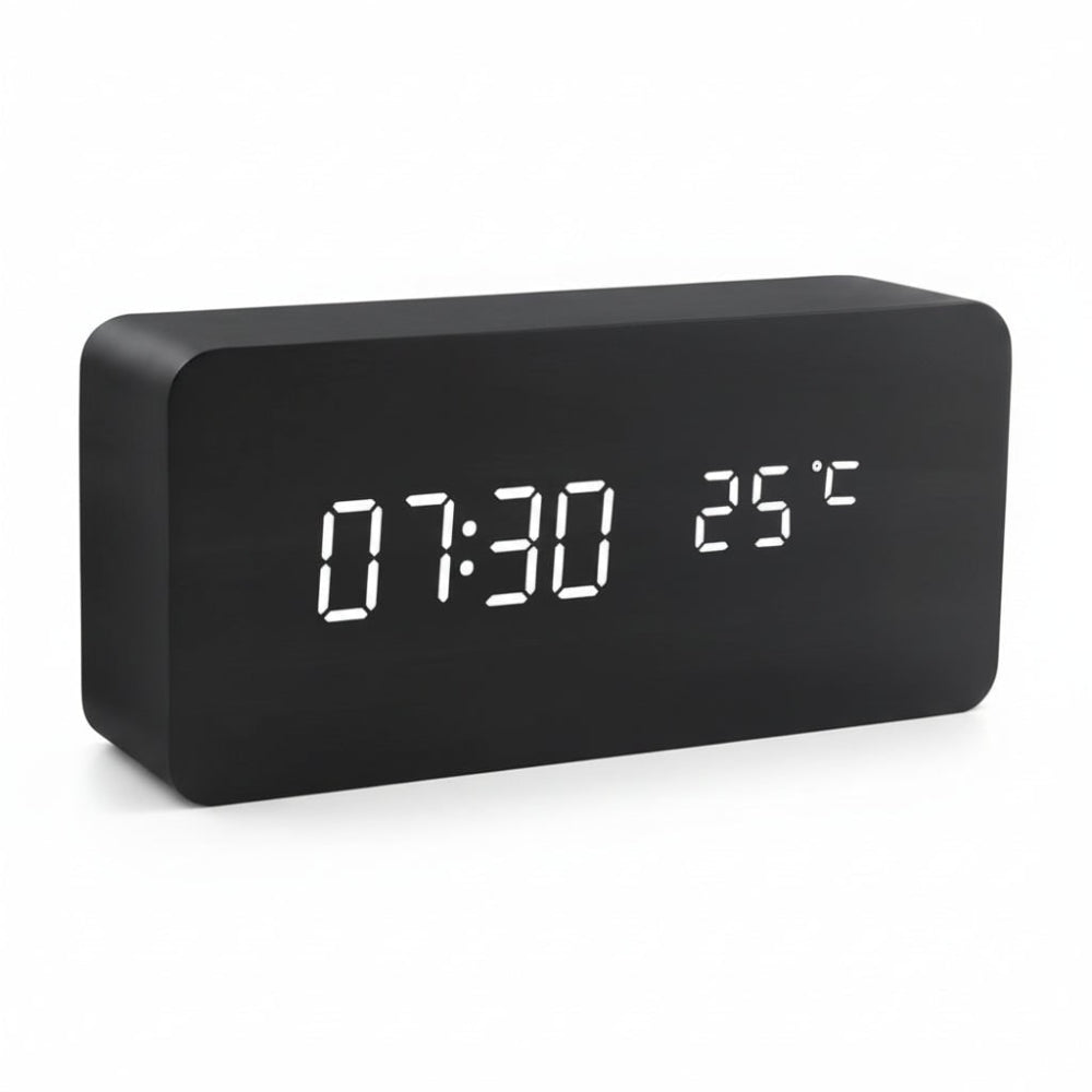 Despertador Digital de Madera Moderno con Pantalla LED