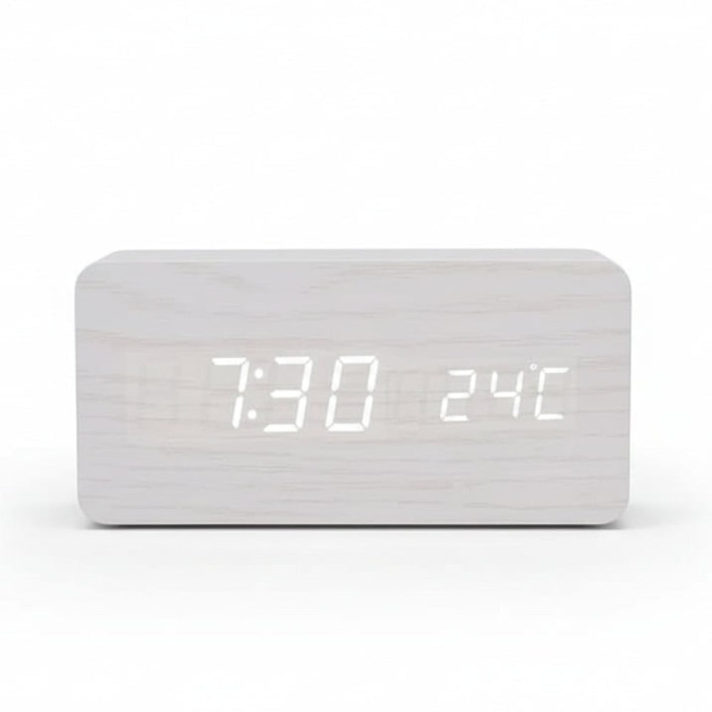 Despertador Digital de Madera Moderno con Pantalla LED
