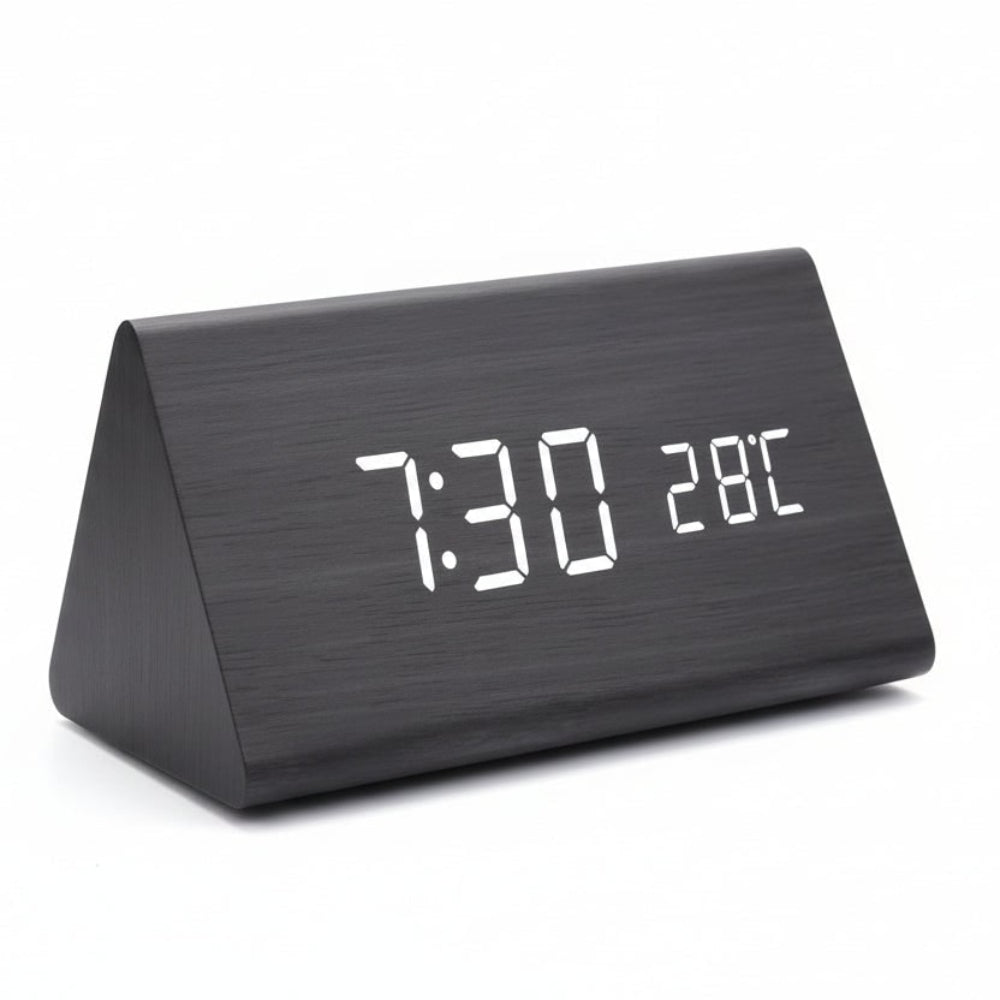 Despertador Digital de Madera Moderno con Pantalla LED