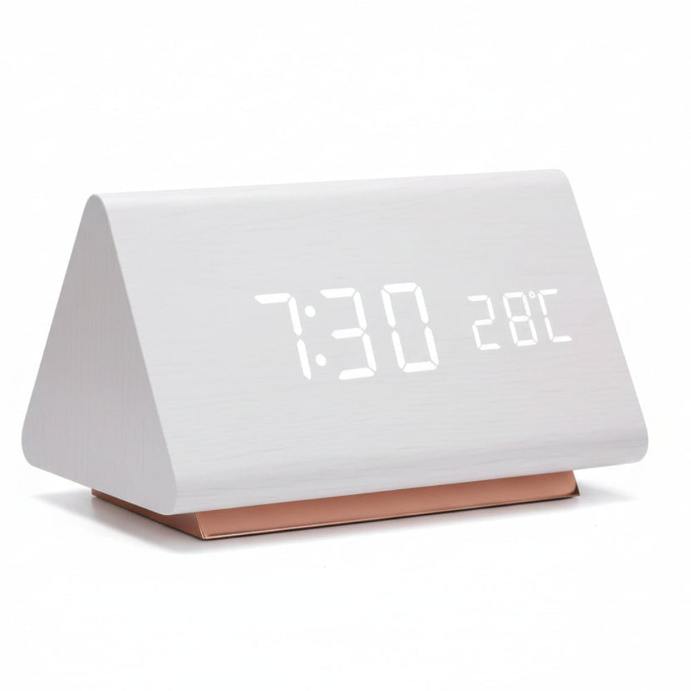 Despertador Digital de Madera Moderno con Pantalla LED