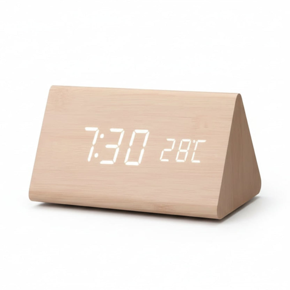Despertador Digital de Madera Moderno con Pantalla LED