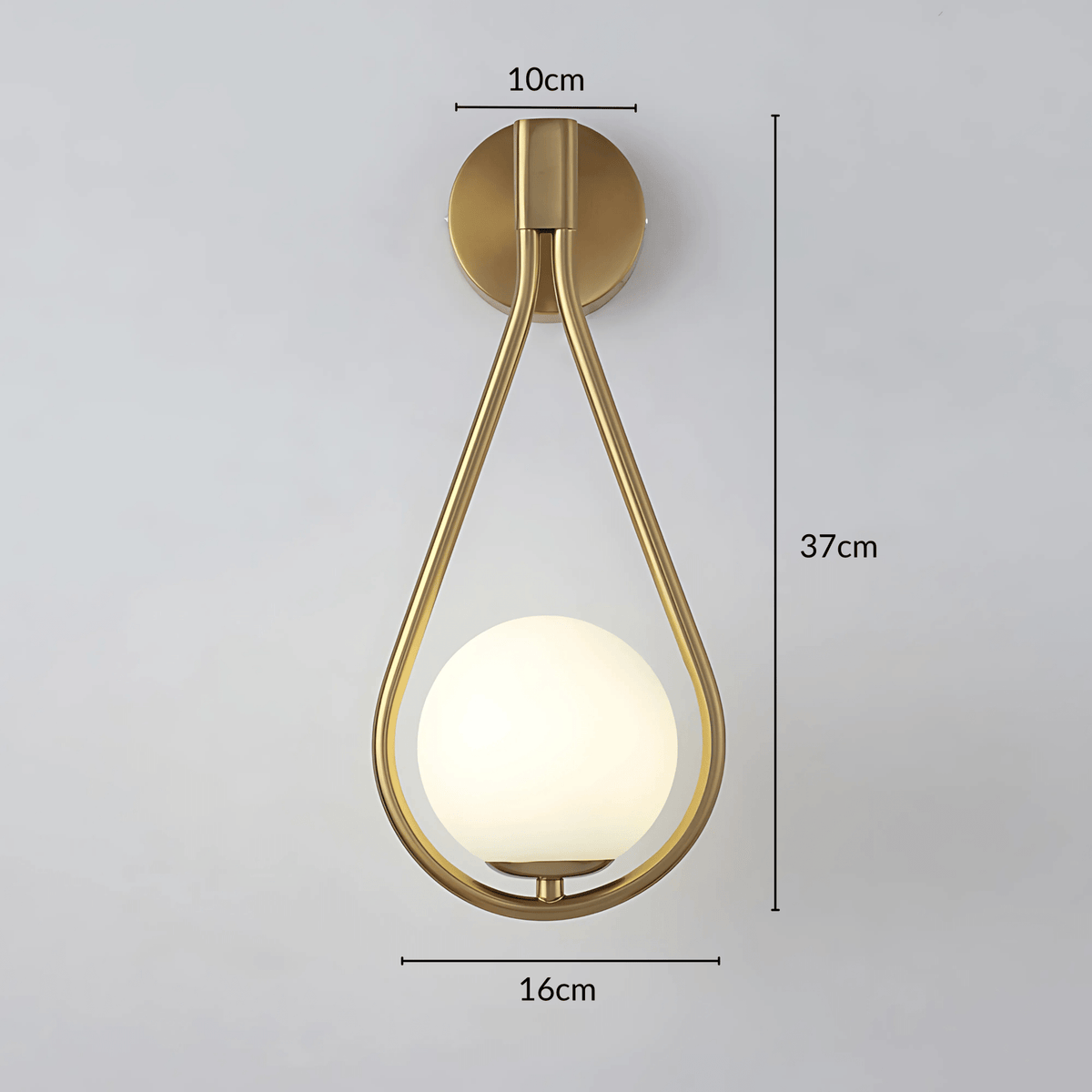 Aplique de Pared Droplet en Forma de Gota de Latón y Vidrio
