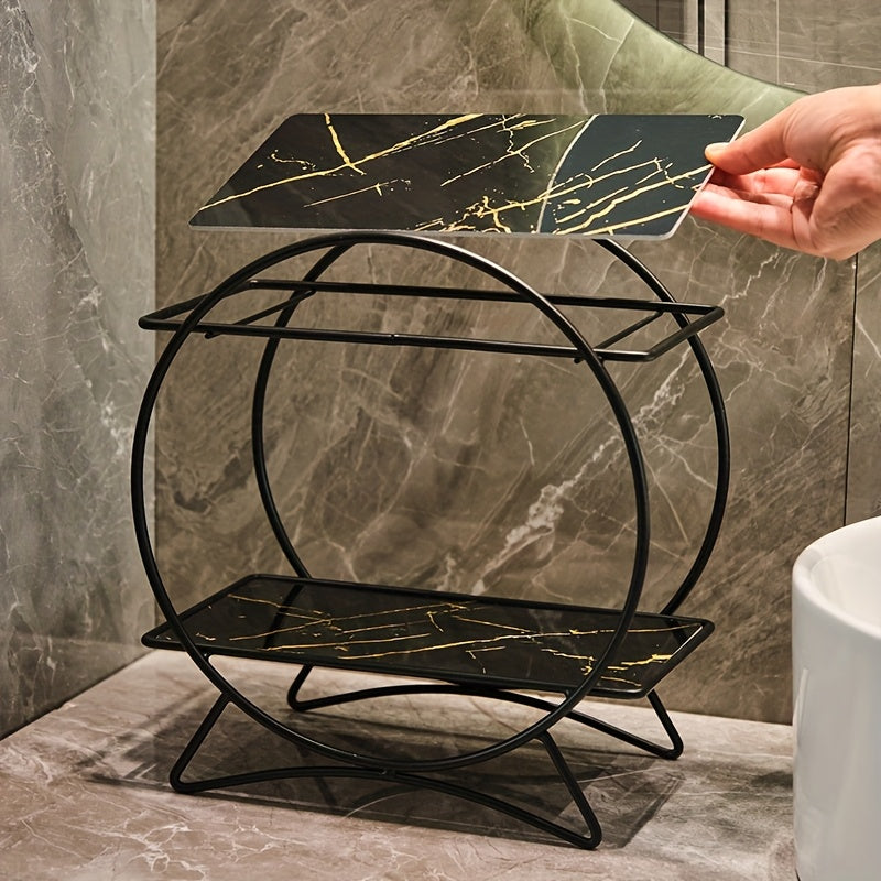 Organizador de Baño de 2 Niveles con Orejas de Gato Metálico
