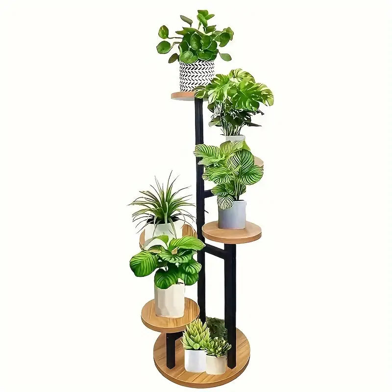 Soporte para Plantas Redondo Verdura de Madera con 6 Niveles