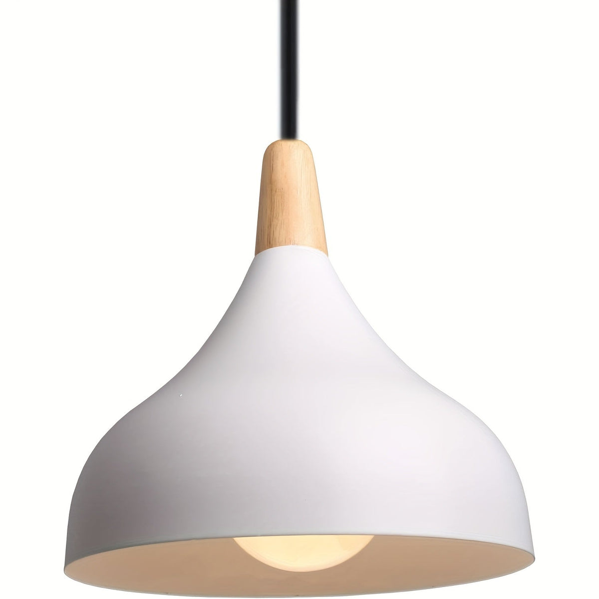 Lámpara Colgante en Forma de Gota de Metal y Madera