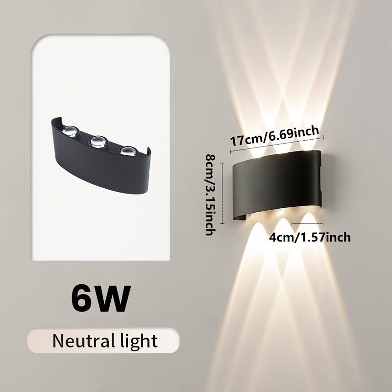 Aplique LED de Doble Haz IP55 para Interior y Exterior Curvo