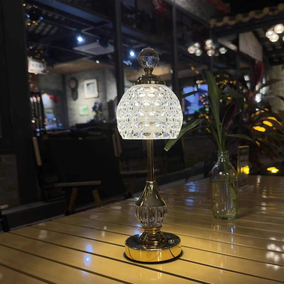 Lámpara de Mesa Crystal Touch LED Recargable Táctil Art Decó