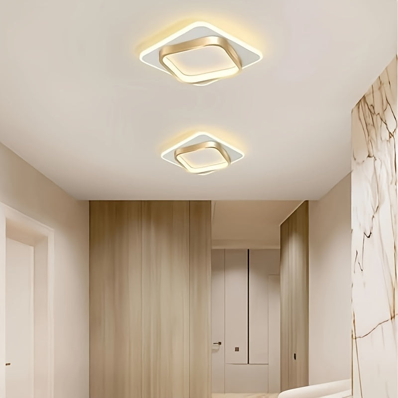 Plafón LED Cuadrado Geométrico Minimalista de Curvas Suaves