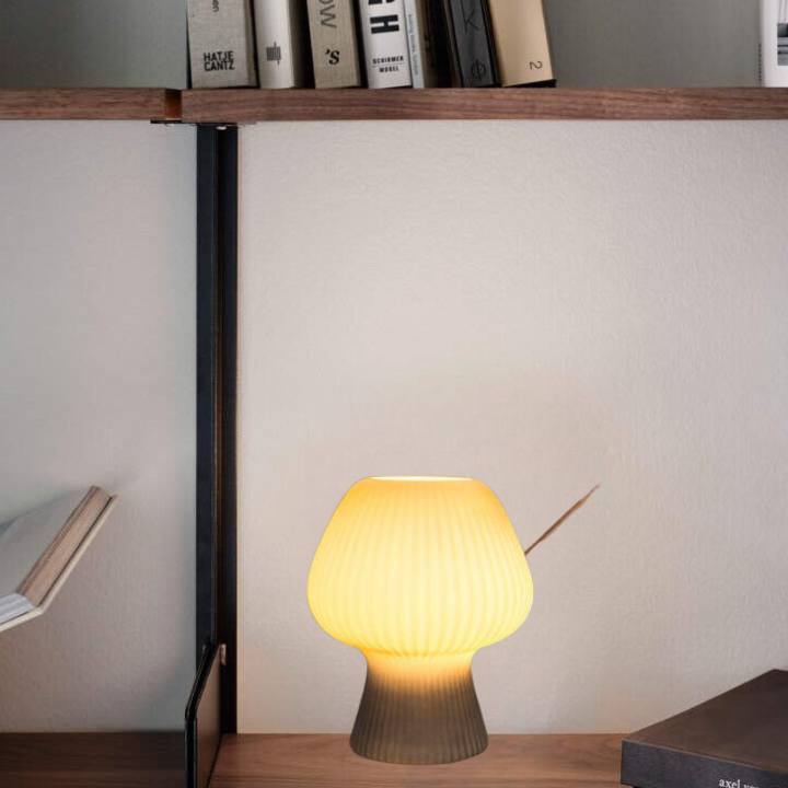 Lámpara de Mesa Seta Vintage de Vidrio Acanalado Dormitorio