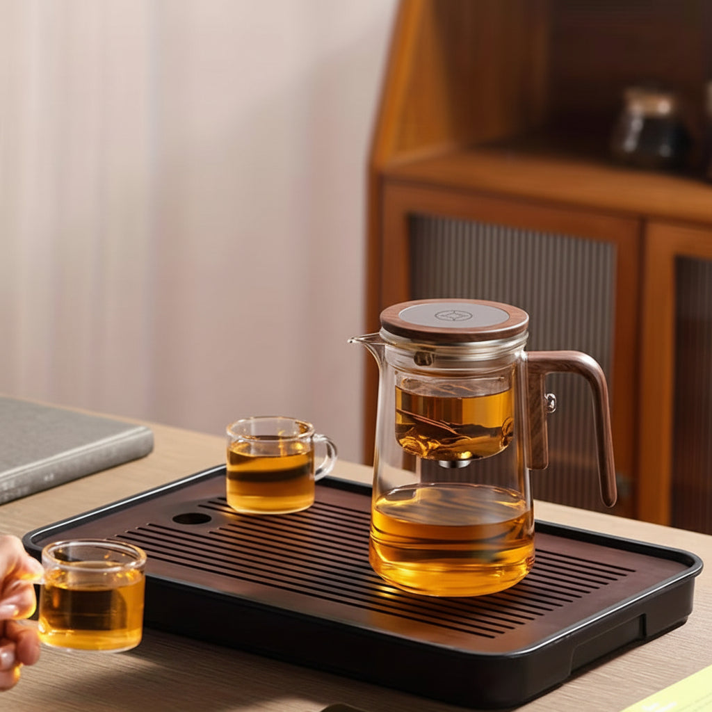 Tetera de Vidrio con Infusor de Acero para Té de Hoja Suelta