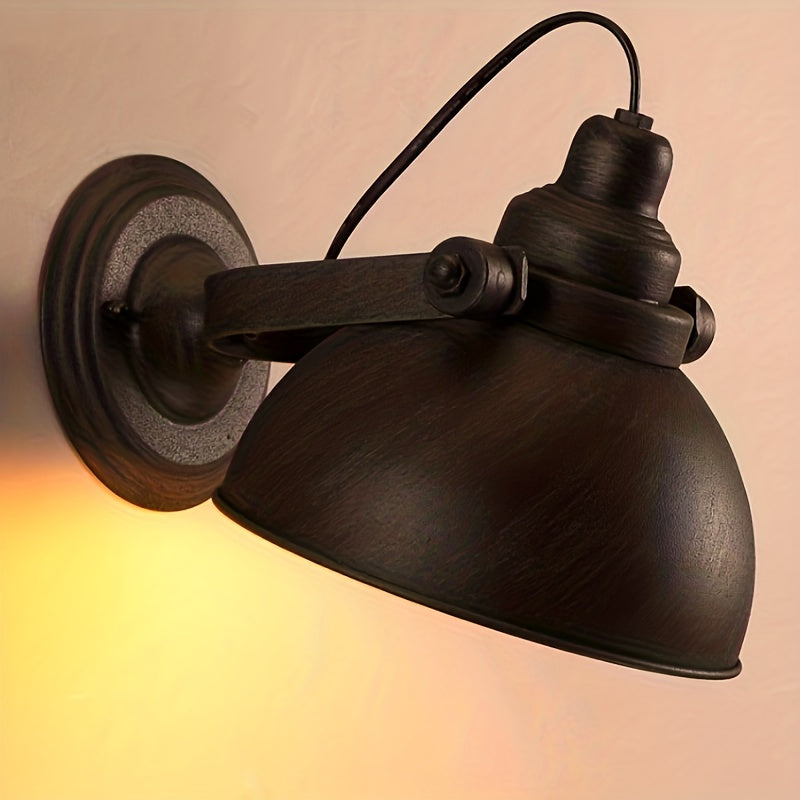 Aplique de Pared Vintage Industrial de Metal Negro Retro